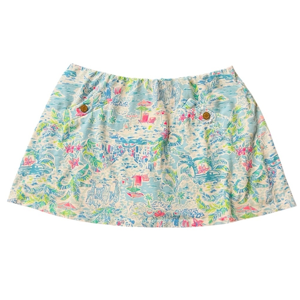 Lilly Pulitzer Vibrant Blue and Pink Mini Skort Size XL